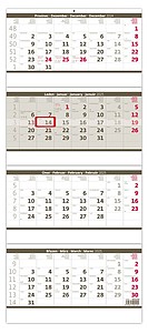 4měsíční skládaný kalendář 2025, šedý - reklamní kalendáře