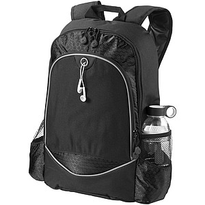 Batoh na laptop 15" s bočními kapsami na láhev, černá - reklamní předměty