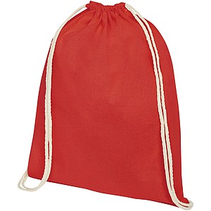 Bavlněný stahovací batoh, červený - reklamní předměty