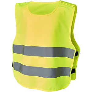 Bezpečnostní vesta pro děti ve věku 3–6 let, fluorescenční žlutá - reflexní vesta s potiskem