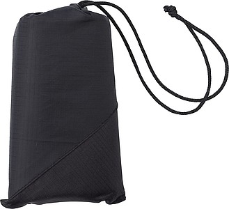Černá polyesterová deka v obalu, 140x100cm - reklamní předměty
