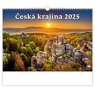 Česká krajina 2025, nástěnný kalendář, prodloužená záda - reklamní kalendáře