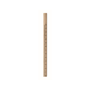 Dřevěná tesařská tužka s pravítkem, hnědá - tužky s potiskem