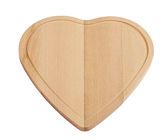 Dřevěné krájecí prkýnko ve tvaru srdce - ekologické reklamní předměty