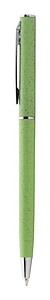 Ekologické plastové kuličkové pero z pšeničné slámy s chromovými detaily, světle zelená - ekologické reklamní předměty