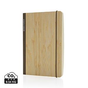 GRIOL Linkovaný zápisník A5 s bambusovými deskami a hnědými detaily, 160 stran - reklamní zápisník