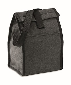 Izolovaná taška na oběd z 600D RPET s přední kapsou. Kapacita 3L. Izolační materiál: 2 mm PE pěna s hliníkovou fólií. - reklamní předměty