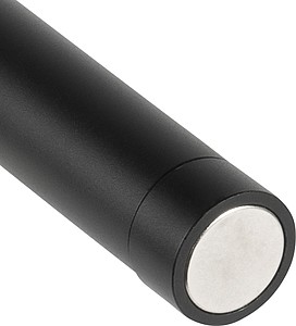 KAMPUS Hliníková COB svítilna s magnetem, černá - reklamní předměty