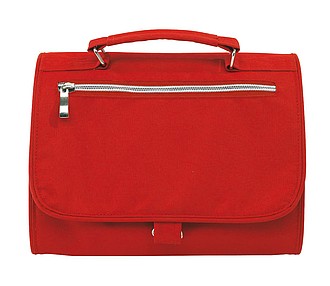 Kosmetická taška, rozkládací s háčkem na zavěšení, červená - reklamní předměty
