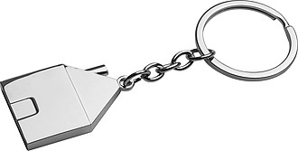 Kovový přívěšek na klíče ve tvaru domečku - klíčenky s potiskem