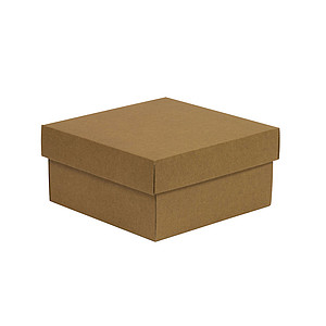 Kraftová krabička s víkem, rozměr 200x200x100, hnědá - taška s vlastním potiskem