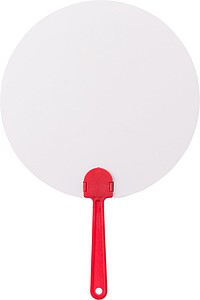 Kulatý plastový vějíř s červeným madlem - reklamní předměty