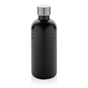 Láhev na sycené nápoje z recyklované oceli, objem 800 ml, černá - reklamní předměty