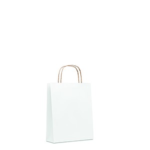 Malá papírová dárková taška, bílá - taška s vlastním potiskem