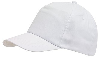 MESINA Pětipanelová čepice, bílá - reklamní předměty