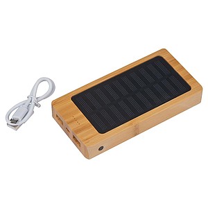 MUBENDA Solární bambusová powerbanka s kapacitou 8000 mAh - ekologické reklamní předměty