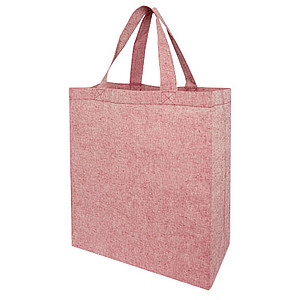 Nákupní taška z recyklovaného materiálu s pevným dnem, červená - eko tašky s potiskem