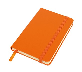 Poznámkový blok A6 s gumičkou, oranžový - reklamní zápisník