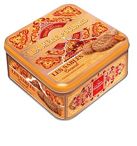 SABILE - máslovo-karamelové sušenky Collector Sablés Caramel, plech 250g - reklamní předměty