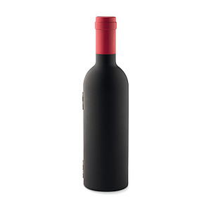 Sada na víno ve tvaru lahve, černá - reklamní předměty