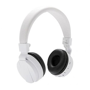 Skládací bluetooth sluchátka, bílá - reklamní předměty