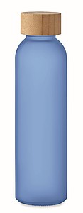 Skleněná láhev na pití, 500ml, matný povrch, modrá - reklamní předměty