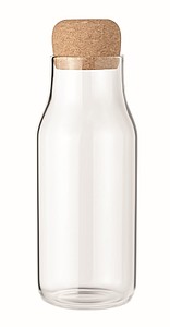 Skleněná láhev s korkem, objem 600ml, středně hnědá - reklamní předměty