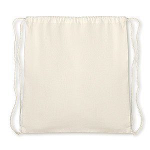 Stahovací batůžek ze 100% organické bavlny, 105 gr/m2, béžový - taška s vlastním potiskem