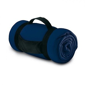 STAVENGER Fleecová deka s popruhem, modrá - deka s vlastním potiskem