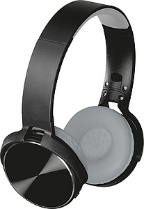 Velká bezdrátová sluchátka na uši, černá - reklamní předměty
