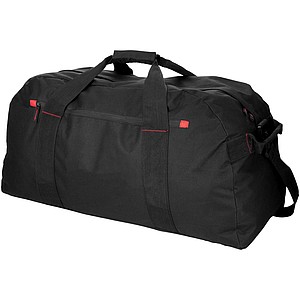 Velká cestovní taška, černá, červené doplňky - tašky s potiskem