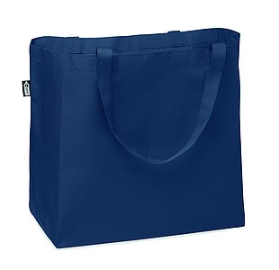 Velká nákupní taška z RPET, modrá - taška s vlastním potiskem