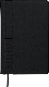 Zápisník A5, 192 čtverečkovaných stran, s kapsou na pero, černý - reklamní zápisník